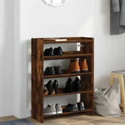 vidaXL Skohylla rökfärgad ek 60x25x81 cm konstruerat trä