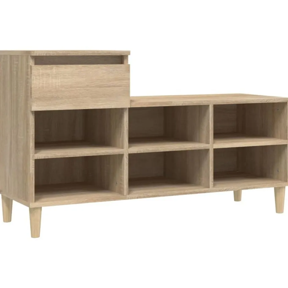 vidaXL Skohylla sonoma-ek 102x36x60 cm konstruerat trä Sonoma ek