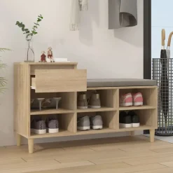 vidaXL Skohylla sonoma-ek 102x36x60 cm konstruerat trä Sonoma ek