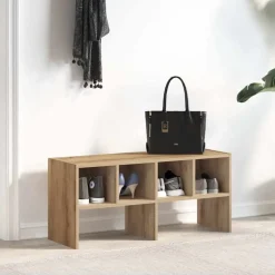 vidaXL Skohylla stapelbar 89,5x30x40 cm artisan ek