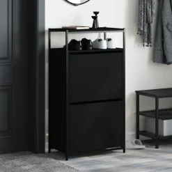 Online vidaXL Skohylla 60x34x112 cm konstruerat trä Svart