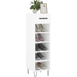 vidaXL Skohylla vit 30x35x105 cm konstruerat trä