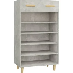 vidaXL Skoskåp betonggrå 60x35x105 cm konstruerat trä