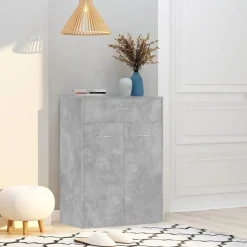 vidaXL Skoskåp betonggrå 60x35x84 cm konstruerat trä