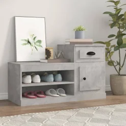vidaXL Skoskåp betonggrå 100x42x60 cm konstruerat trä