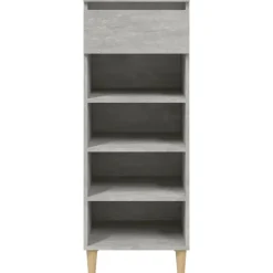 vidaXL Skoskåp betonggrå 40x36x105 cm konstruerat trä