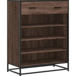 Online vidaXL Skoskåp 75x38x97,5 cm konstruerat trä och metall brun ek