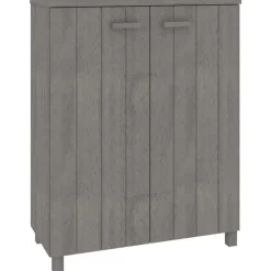 vidaXL Skoskåp HAMAR ljusgrå 85x40x108 cm massiv furu