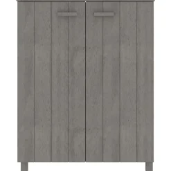 vidaXL Skoskåp HAMAR ljusgrå 85x40x108 cm massiv furu
