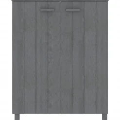 vidaXL Skoskåp HAMAR mörkgrå 85x40x108 cm massiv furu