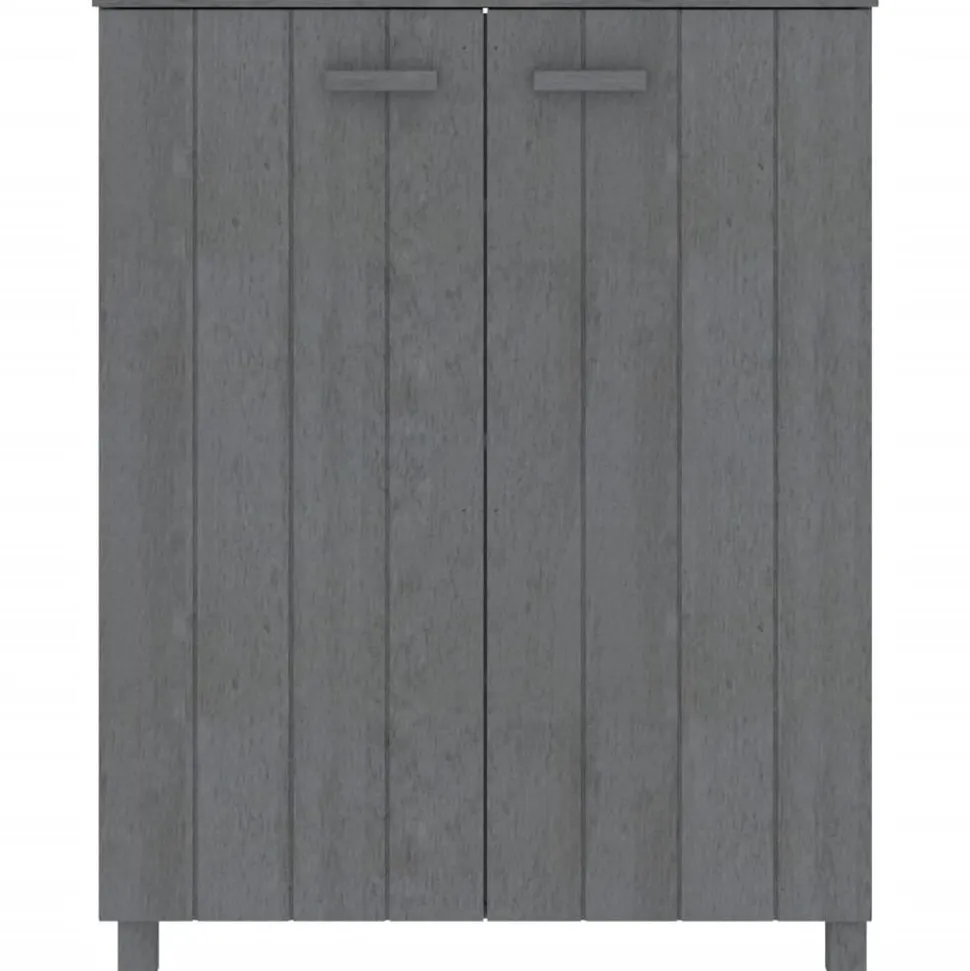 vidaXL Skoskåp HAMAR mörkgrå 85x40x108 cm massiv furu