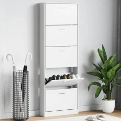 Discount vidaXL Skoskåp i trä med 5 fack Vit