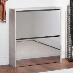 New vidaXL Skoskåp med 2 skåp 63x17x67 cm Betonggrå