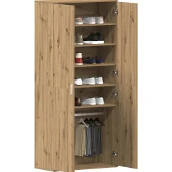 vidaXL Skoskåp med hylla Artisan Ek 80 x 39 x 178 cm Konstruerat trä
