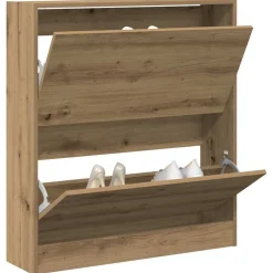 vidaXL Skoskåp med hylla Rökt ek 80 x 21 x 87,5 cm Konstruerat trä artisan ek