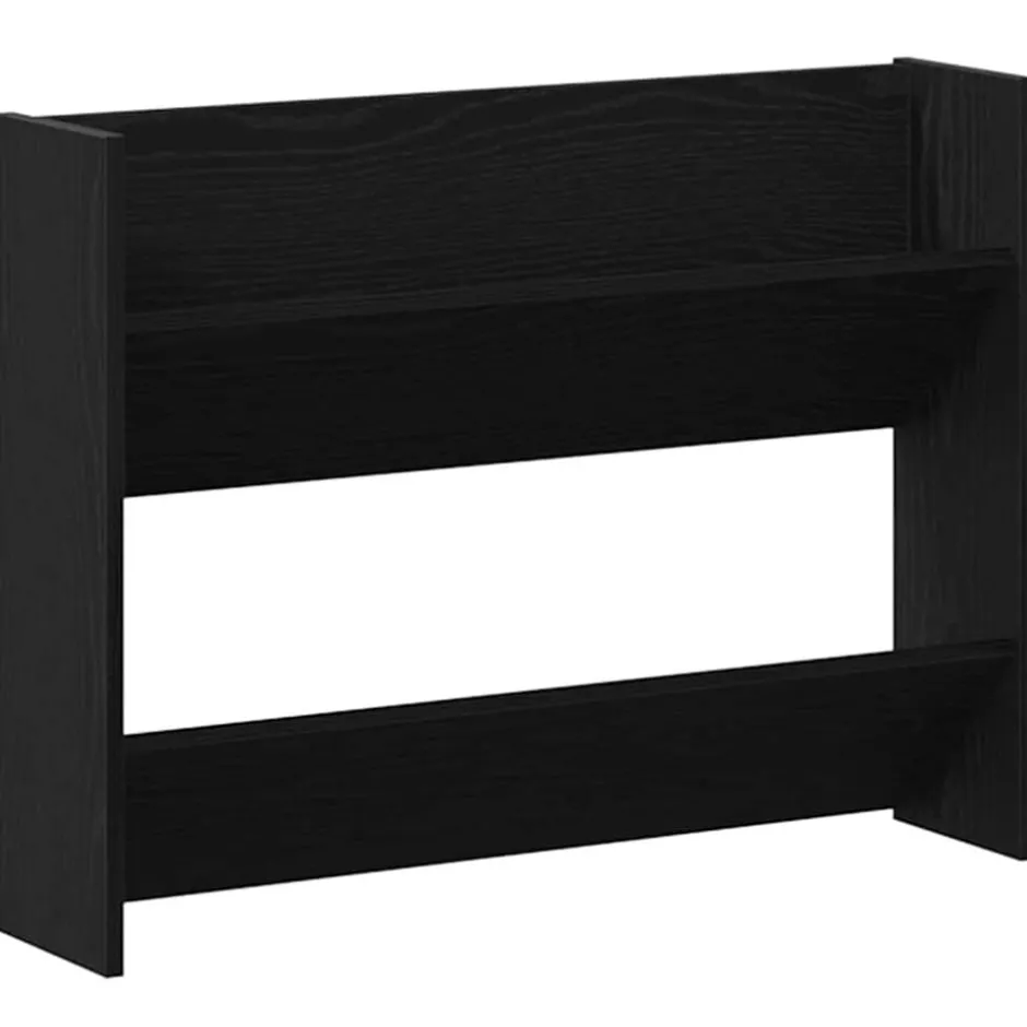 Best vidaXL Skoskåp med hylla 82 x 18 x 60 cm Konstruerat trä Svart ek