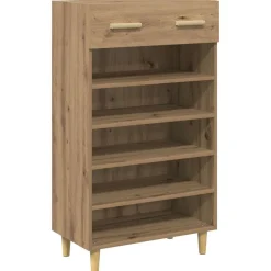 vidaXL Skoskåp med låda Artisan Ek 60 x 35 x 105 cm Konstruerat trä