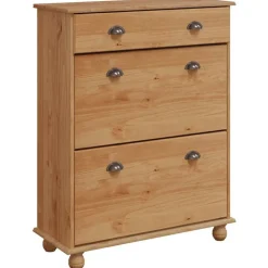 vidaXL Skoskåp med låda ASKIM Brun 85 x 35 x 108 cm Massiv furu