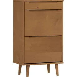 vidaXL Skoskåp MOLDE 59,5x35x103 cm massiv furu Brun