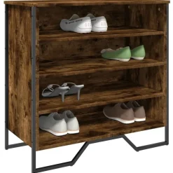 vidaXL Skoskåp rökfärgad ek 80x38x78 cm konstruerat trä