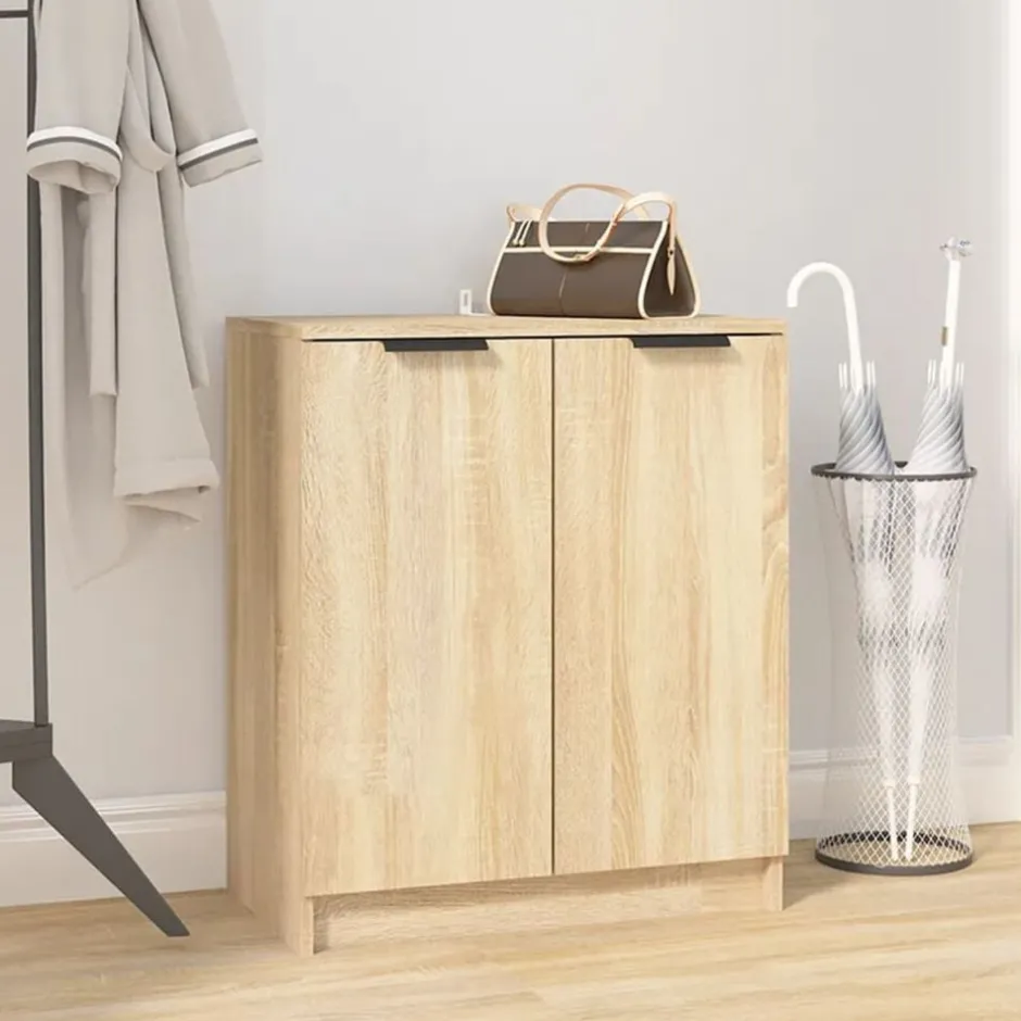 Discount vidaXL Skoskåp sonoma-ek 59x35x70 cm konstruerat trä Sonoma ek