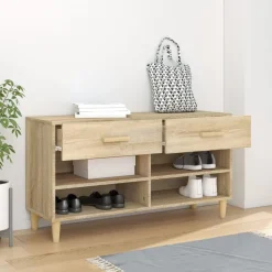 vidaXL Skoskåp sonoma-ek 102x35x55 cm konstruerat trä