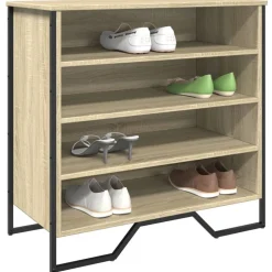 vidaXL Skoskåp sonoma-ek 80x38x78 cm konstruerat trä