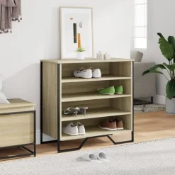 vidaXL Skoskåp sonoma-ek 80x38x78 cm konstruerat trä