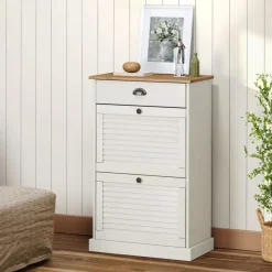 vidaXL Skoskåp VIGO 60x35x96 cm vit massiv furu