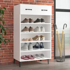 Clearance vidaXL Skoskåp 60x35x105 cm konstruerat trä Vit