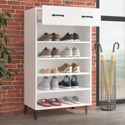 Clearance vidaXL Skoskåp 60x35x105 cm konstruerat trä Vit