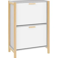 vidaXL Skoskåp vit 57,5x33x80 cm konstruerat trä
