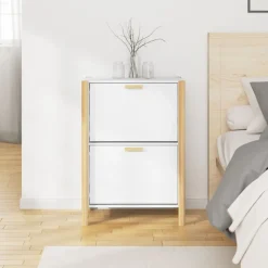 vidaXL Skoskåp vit 57,5x33x80 cm konstruerat trä