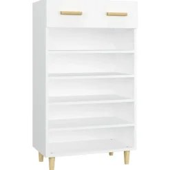 vidaXL Skoskåp vit 60x35x105 cm konstruerat trä