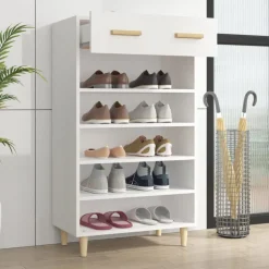 vidaXL Skoskåp vit 60x35x105 cm konstruerat trä