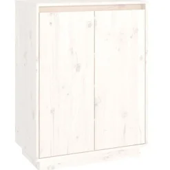 vidaXL Skoskåp vit 60x35x80 cm massiv furu