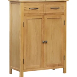 vidaXL Skoskåp 76x37x105 cm massivt ekträ Brun