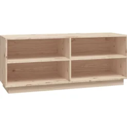 vidaXL Skoskåp 110x34x45 cm massiv furu Naturfärg