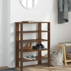 vidaXL Skoställ brun ek 61x32x87,5 cm konstruerat trä