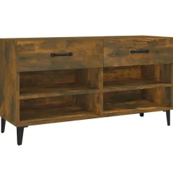 New vidaXL Skoställ 102x35x55 cm konstruerat trä Rökfärgad ek