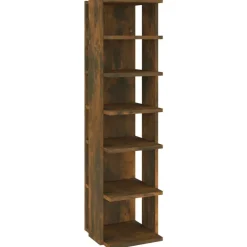 Outlet vidaXL Skoställ 27,5x27x102 cm konstruerat trä Rökfärgad ek