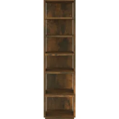 Outlet vidaXL Skoställ 27,5x27x102 cm konstruerat trä Rökfärgad ek