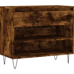 vidaXL Skoställ rökfärgad ek 70x36x60 cm konstruerat trä