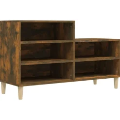 vidaXL Skoställ rökfärgad ek 102x36x60 cm konstruerat trä