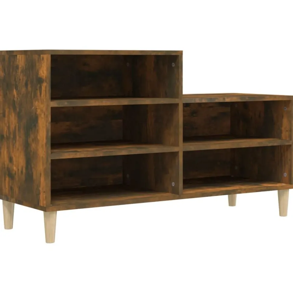 vidaXL Skoställ rökfärgad ek 102x36x60 cm konstruerat trä