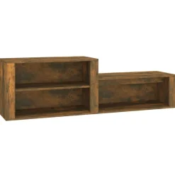 vidaXL Skoställ rökfärgad ek 150x35x45 cm konstruerat trä