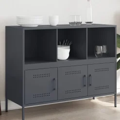 vidaXL Skåp antracit 100,5x39x79 cm stål