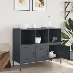 vidaXL Skåp antracit 100,5x39x79 cm stål