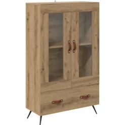 vidaXL Skåp Artisan Ek 69,5 x 31 x 115 cm Konstruerat trä och glas