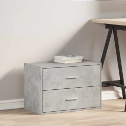 Hot vidaXL Skåp med 2 lådor 60x31x40 cm konstruerat trä Betonggrå